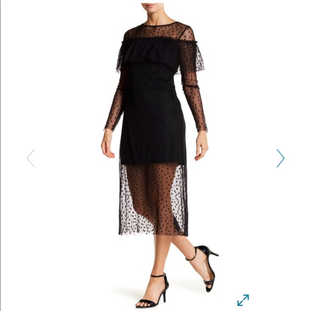 BE BOP Embroidered Square Midi Dress